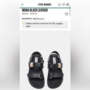 Steve Madden WOMENS Black Leather Sandals